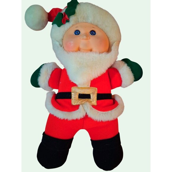 2 Different Vintage Cabbage Patch 1992  Santa Claus Plush Dolls Red White - Picture 3 of 7